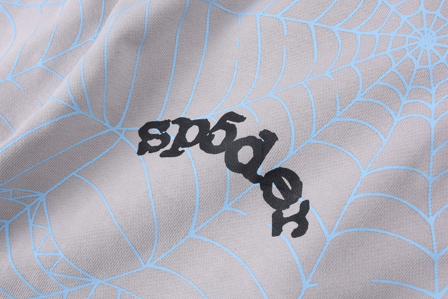 Sp5der Grey Blue Web Print Sweatpants4