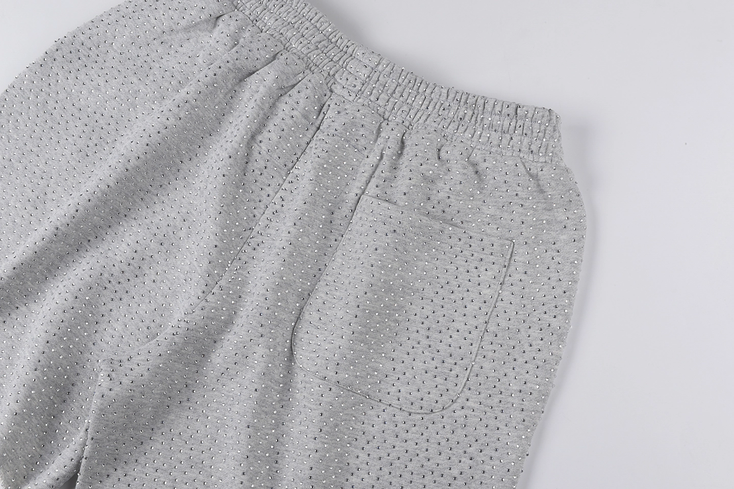 Sp5der Rhinestone Logo Grey Mesh Shorts9