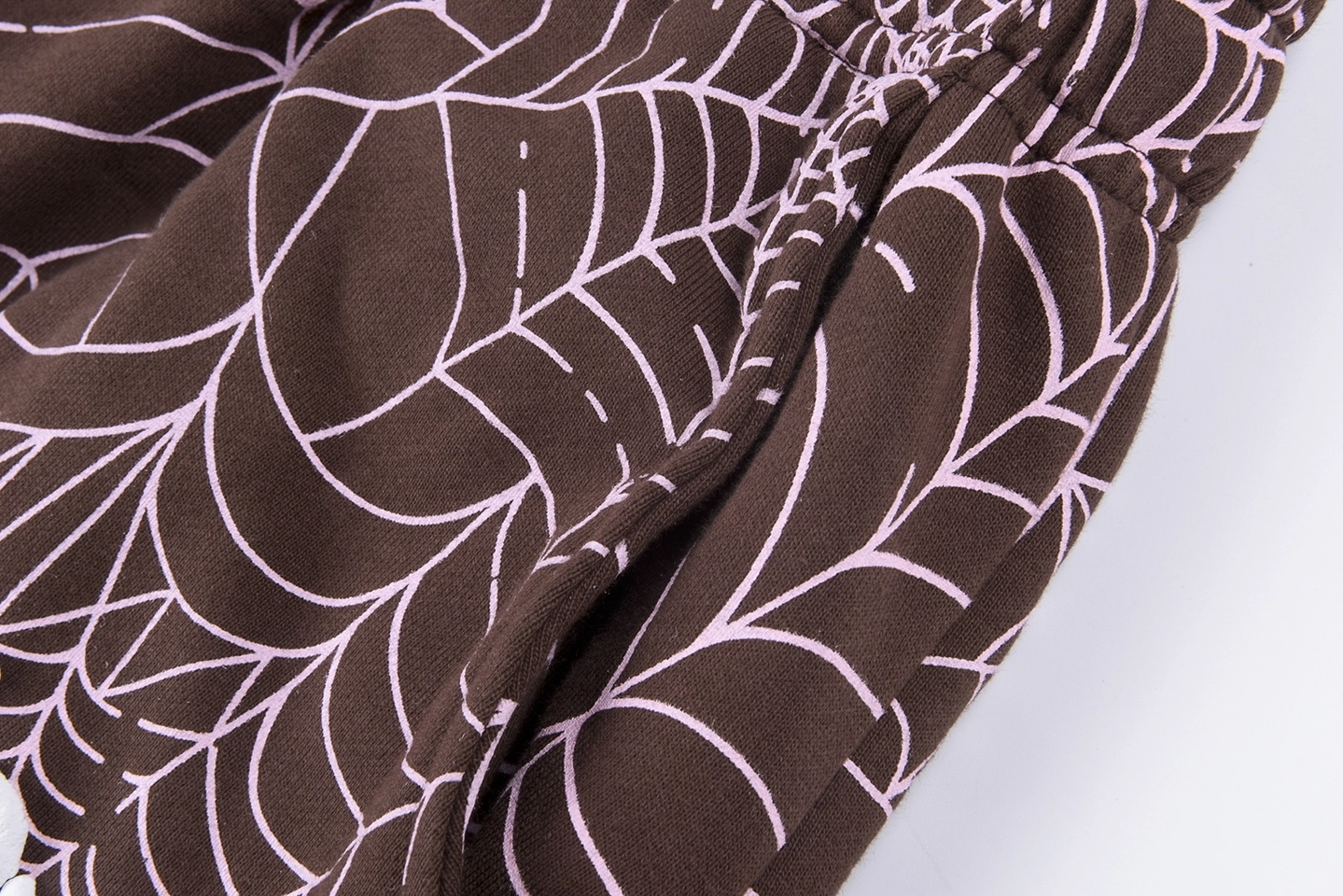 Sp5der Web Allover Print Brown Sweatpants2