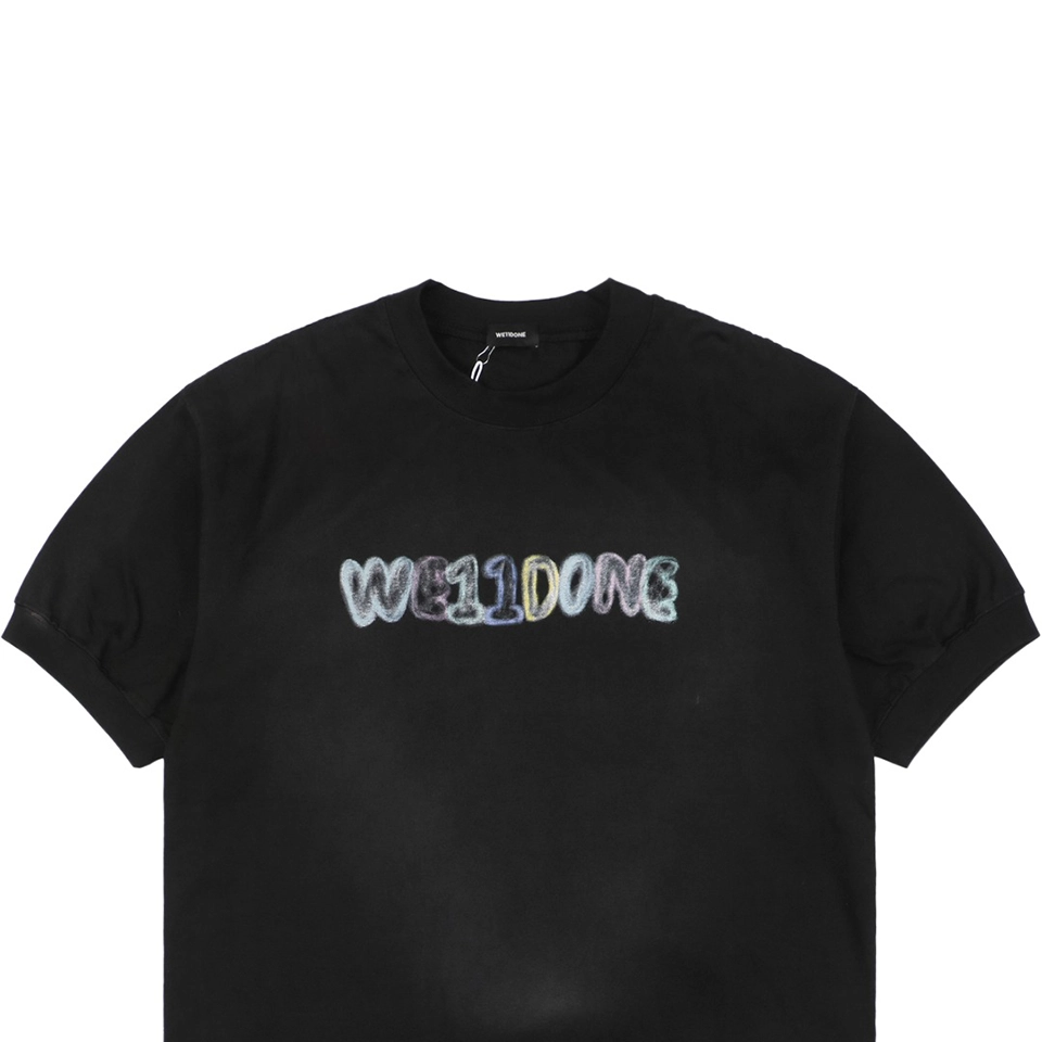 We11done Crayon Logo Print T-shirt