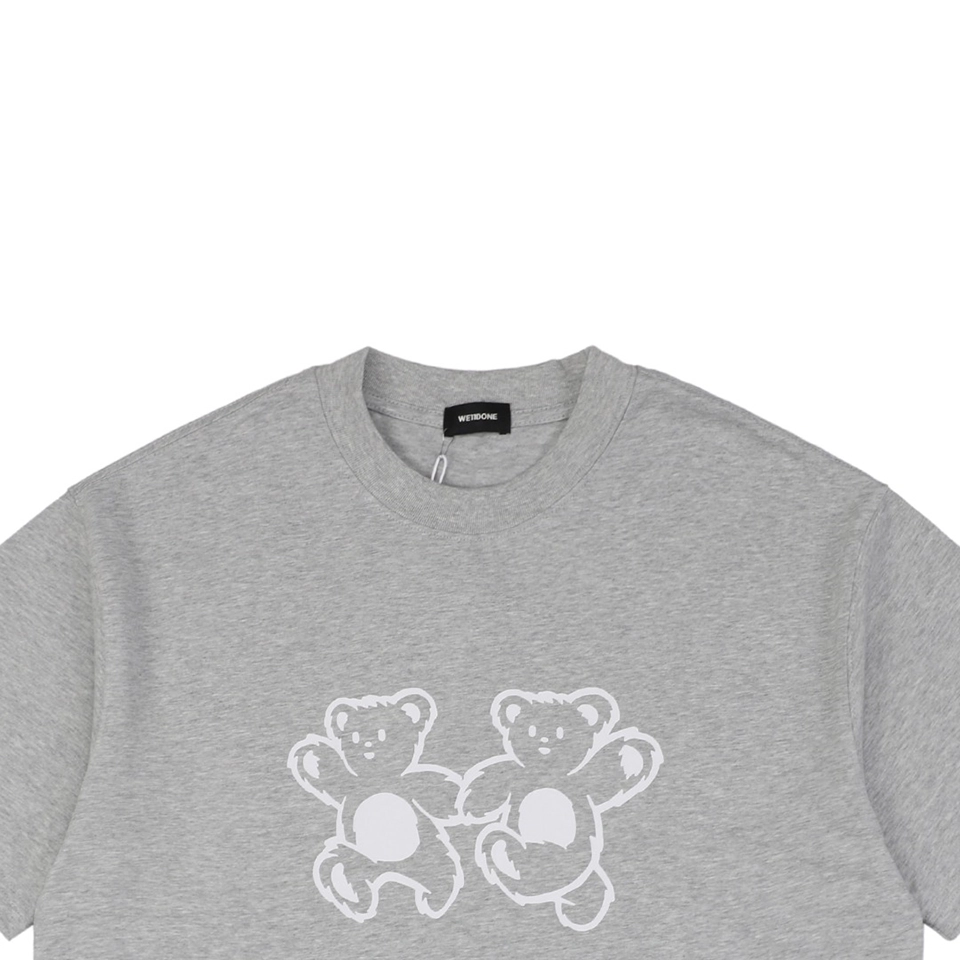 We11done Double-Sided Holding Bear Graphic T-shirt Grey