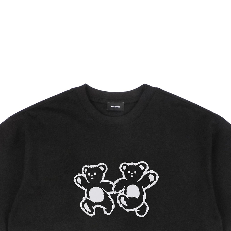 We11done Double-Sided Holding Bear Graphic T-shirt Black