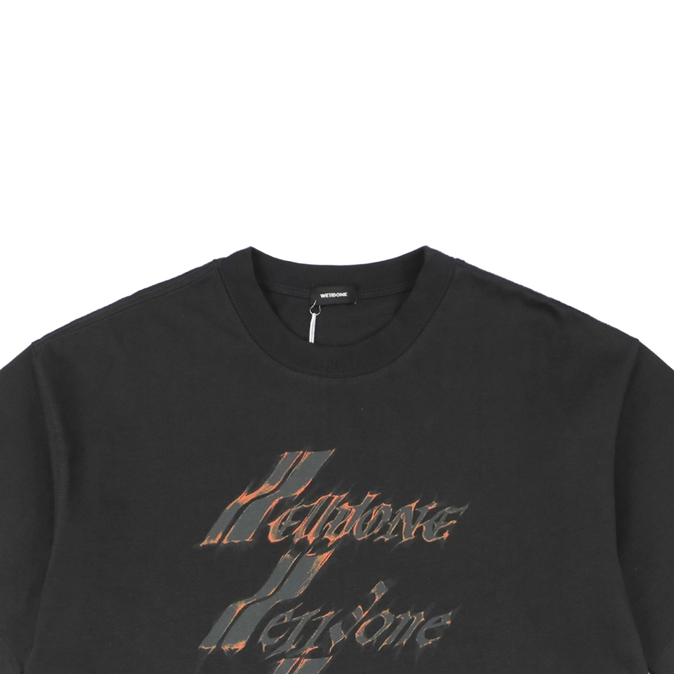 We11done Flame Barrage Print T-shirt Grey
