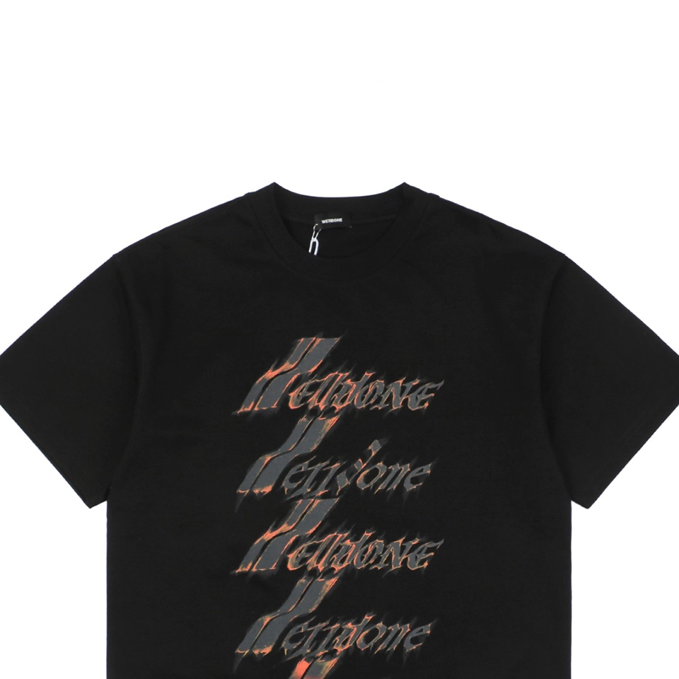 We11done Flame Barrage Print T-shirt Black