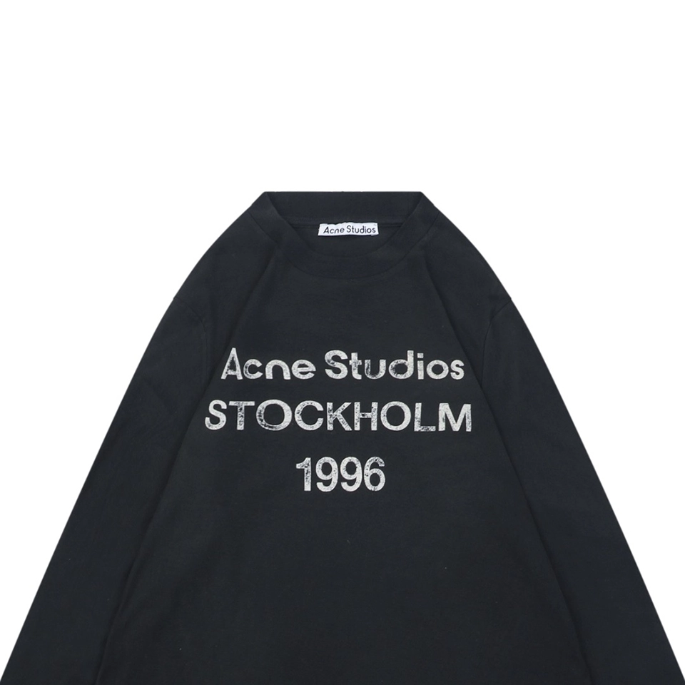Acne Studios 1996 Distressed Logo Shirt Black