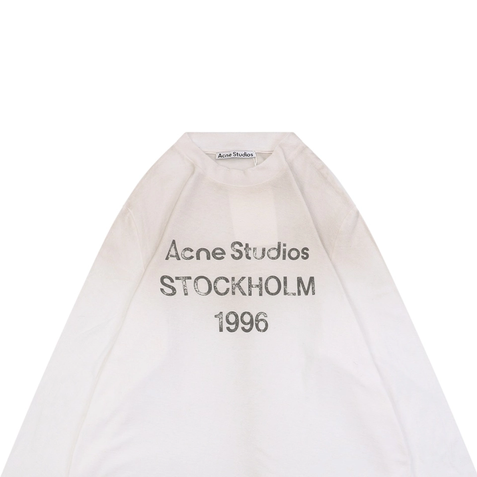 Acne Studios Distressed Stockholm 1996 Print Shirt - White