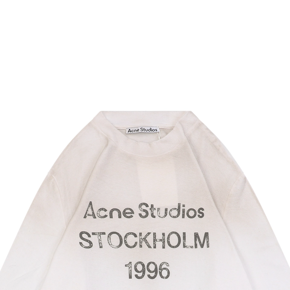 Acne Studios Distressed Stockholm 1996 Print Shirt - White