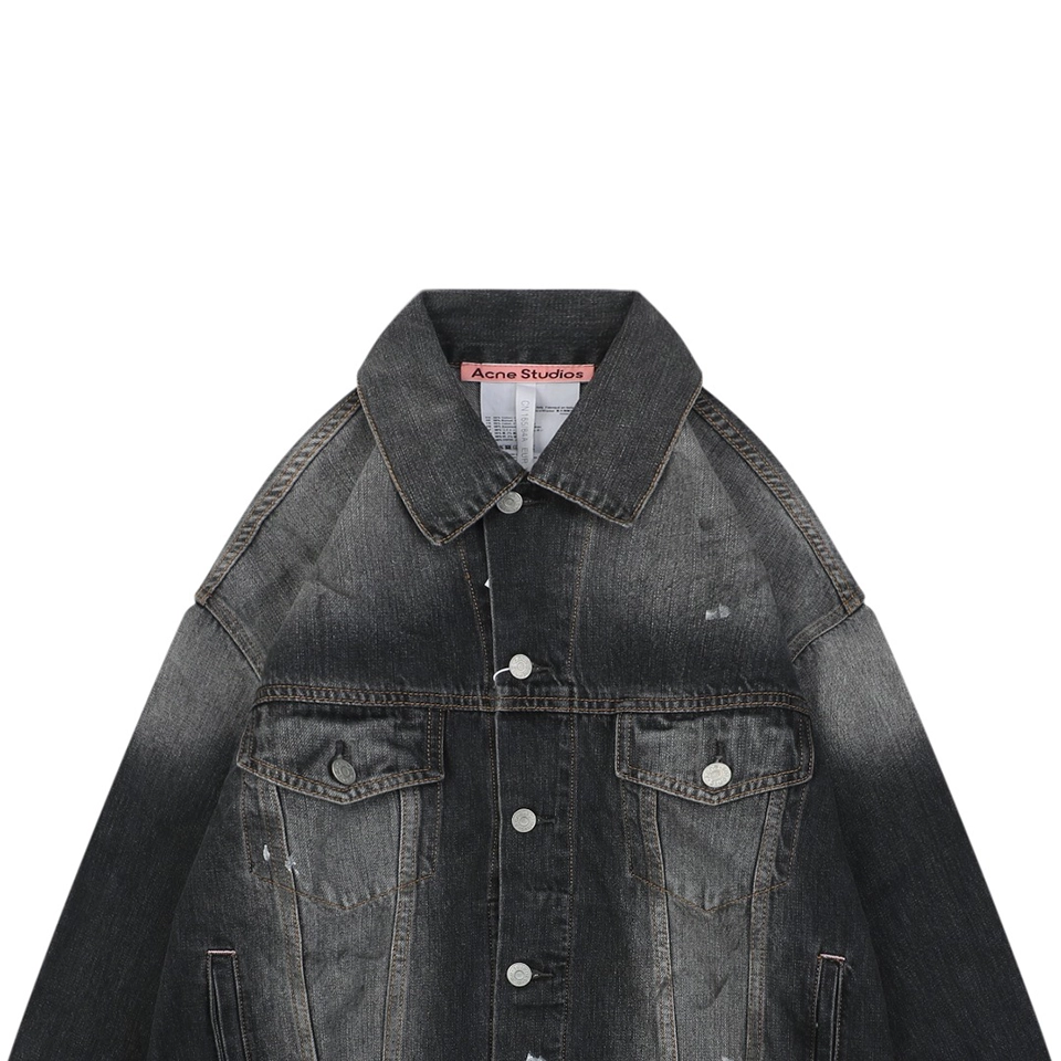 Acne Studios Washed Paint-Splatter Denim Jacket