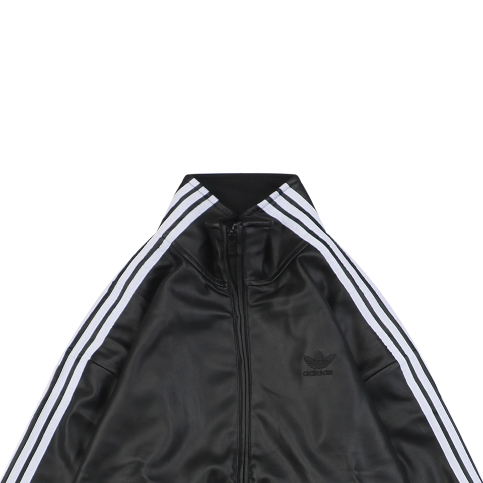 Adidas Black Label Trefoil Faux Leather Jacket
