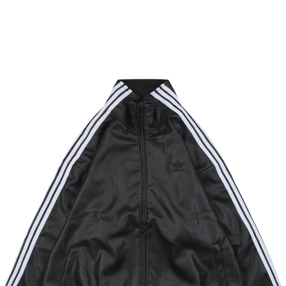 Adidas Black Label Trefoil Faux Leather Jacket