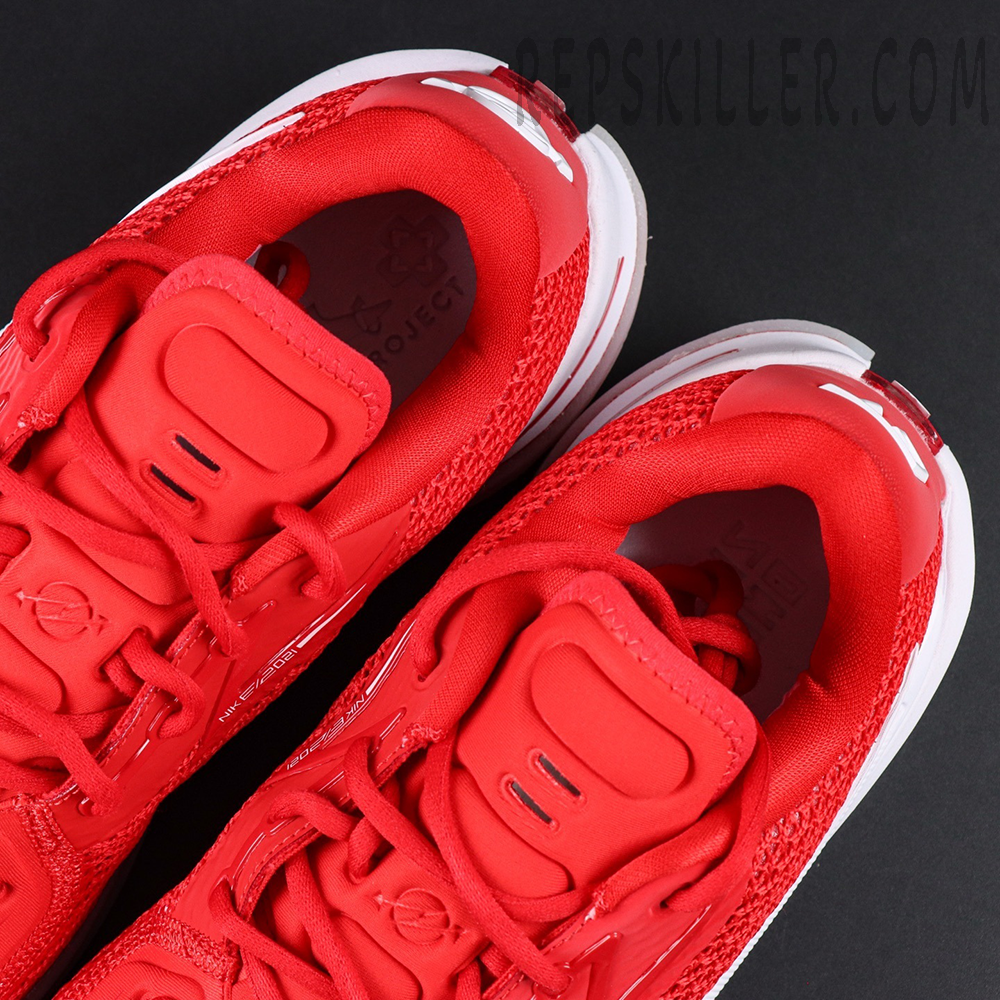 Air Zoom GT Cut TB ‘University Red’ – top-down view showing padded collar and detailed tongue structure.