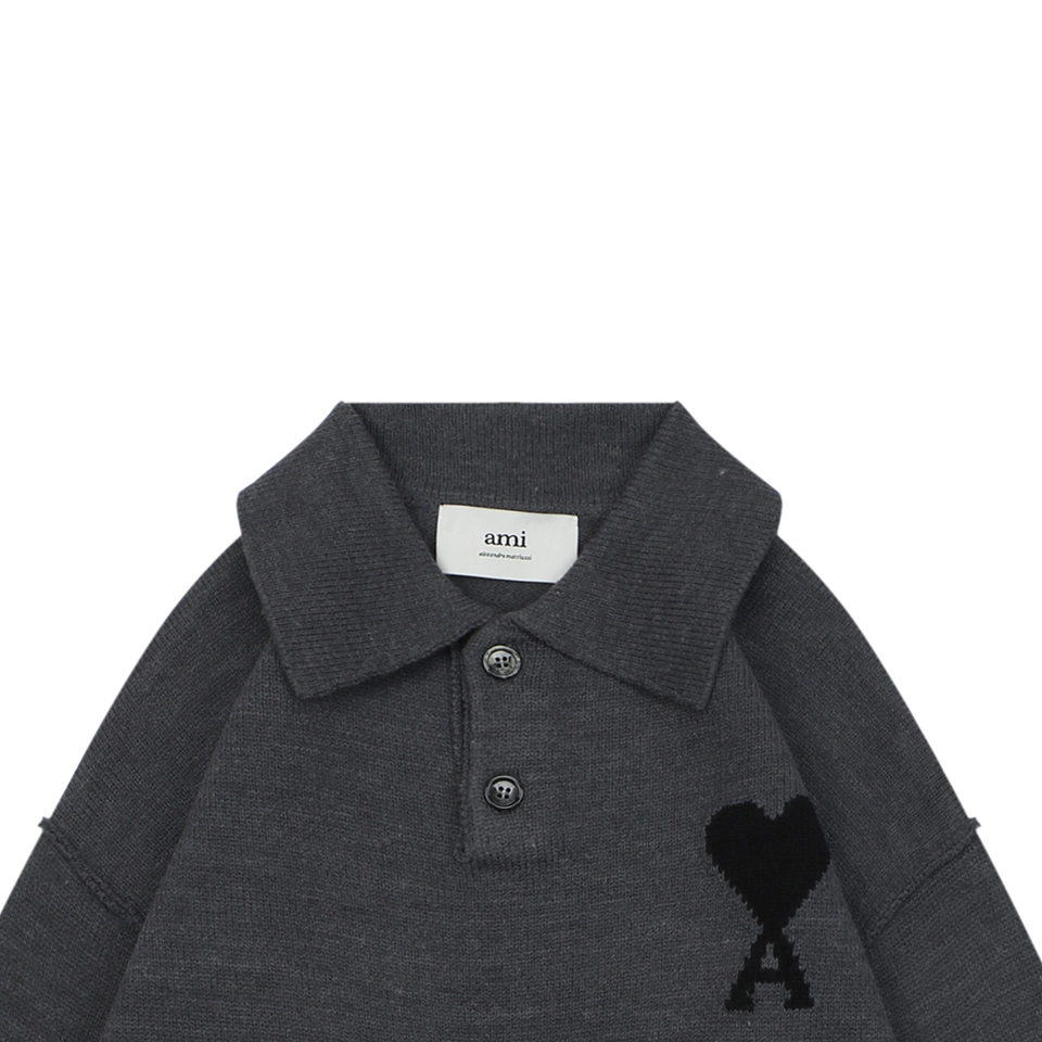 Ami Heart Logo Polo Knit Sweater13.jpeg