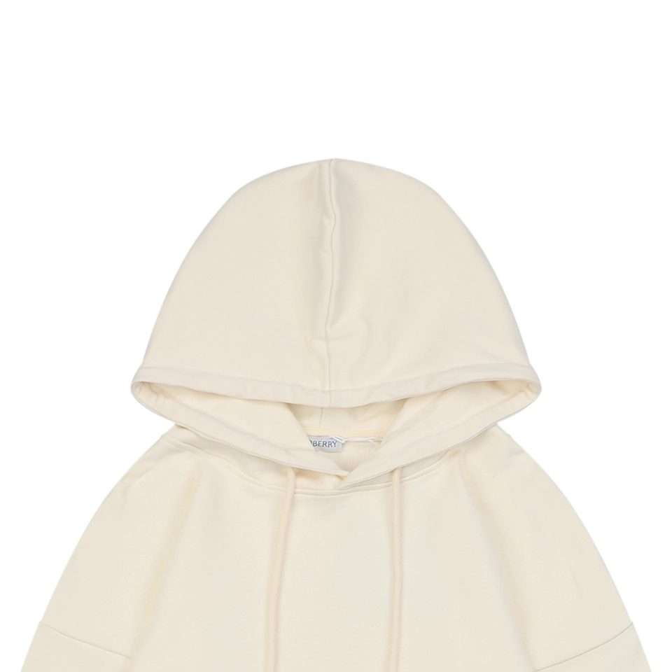 BBry Check Label Patch Hoodie White