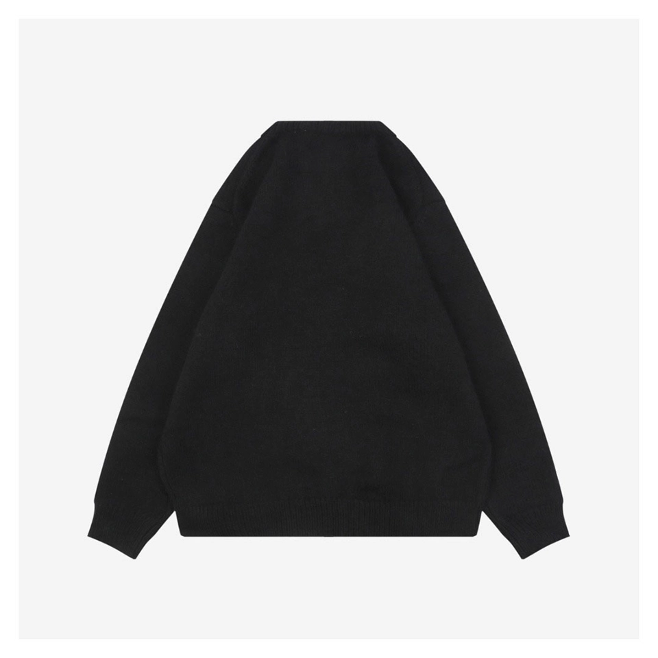 BBry Horse Logo Wool Knit Sweater Black