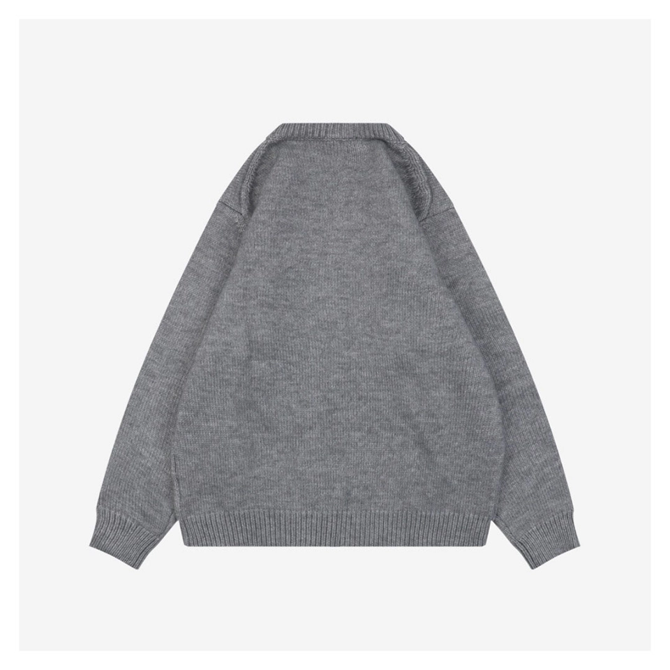 BBry Horse Logo Wool Knit Sweater Grey