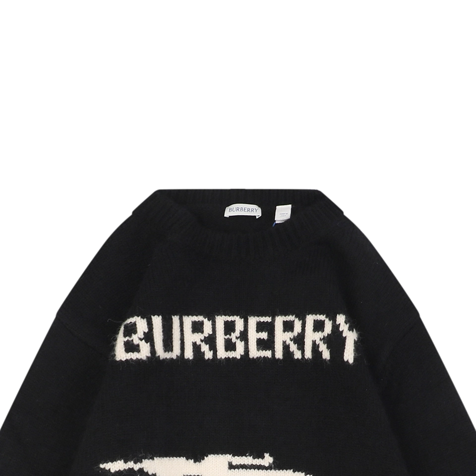 BBry Horse Logo Wool Knit Sweater Black