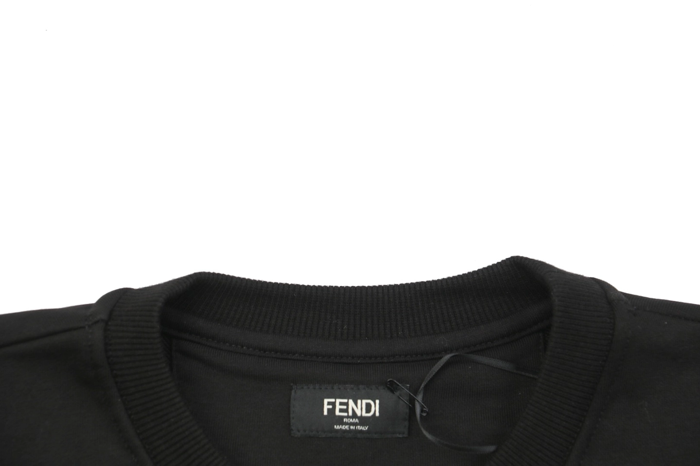 F Chest Patch Black Crewneck Sweatshirt