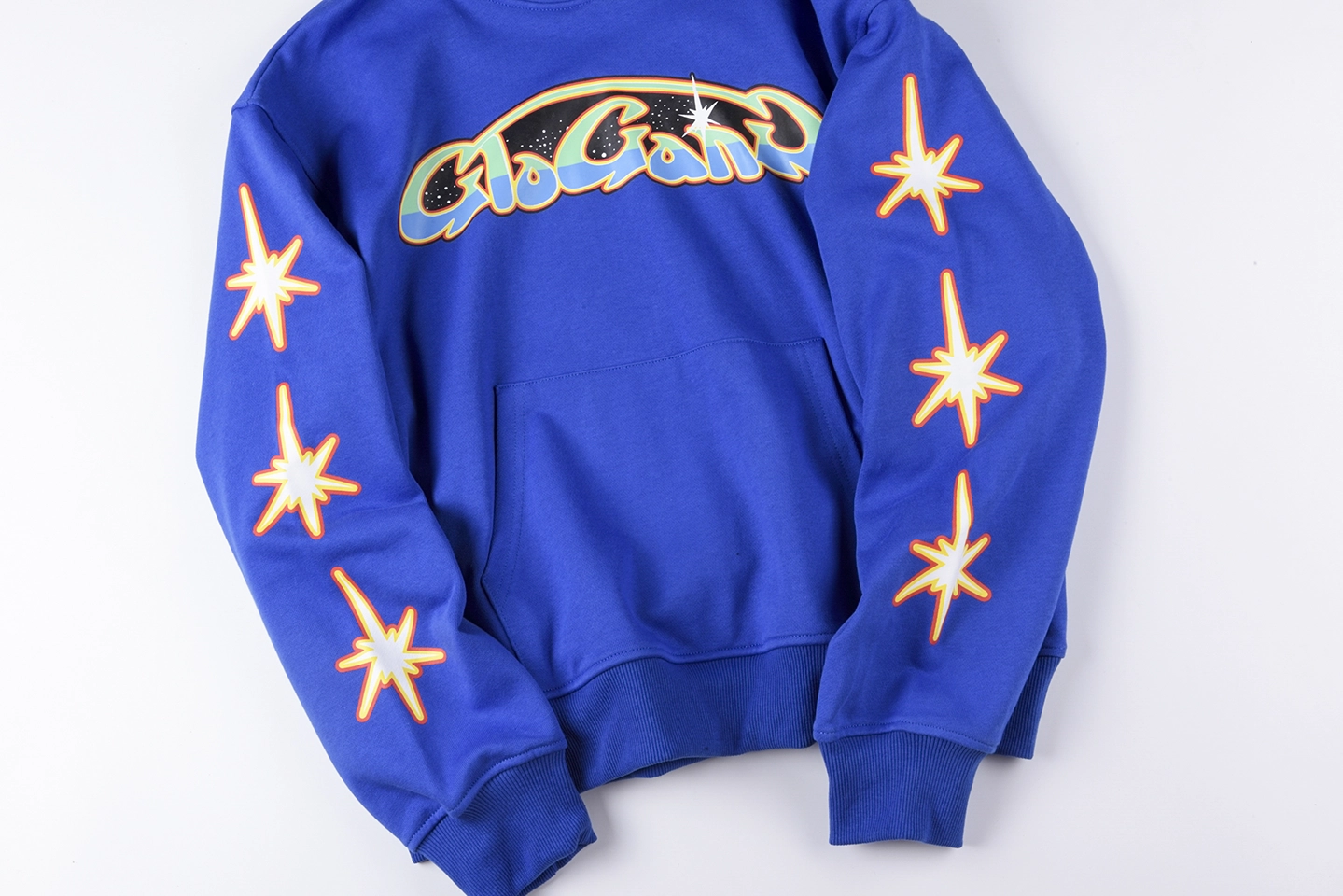 Glo Gang Blue Crown Spray Hoodie2