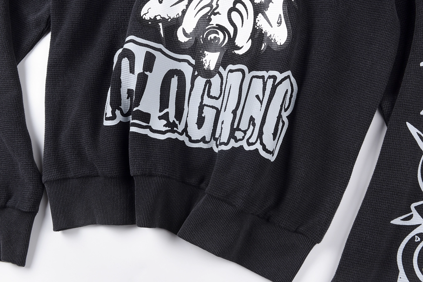 Glo Gang Spiked Hood Black Graphic Hoodie11