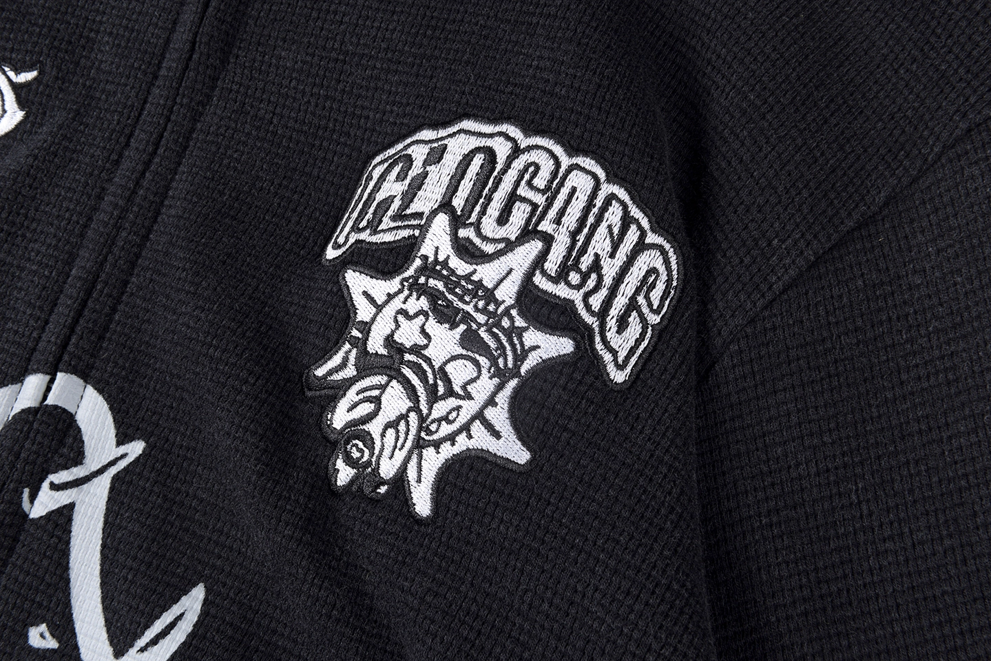 Glo Gang Spiked Hood Black Graphic Hoodie3