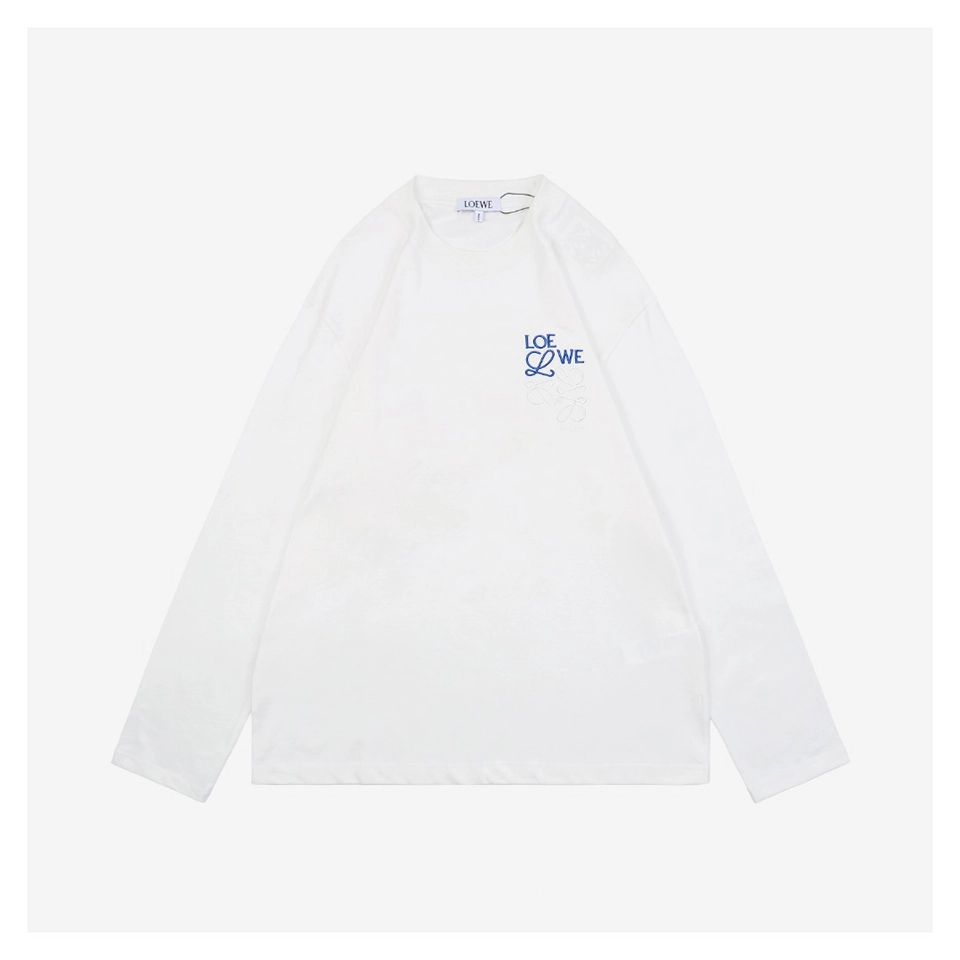 L Color-Contrast Dislocated Logo Embroidered Shirt White