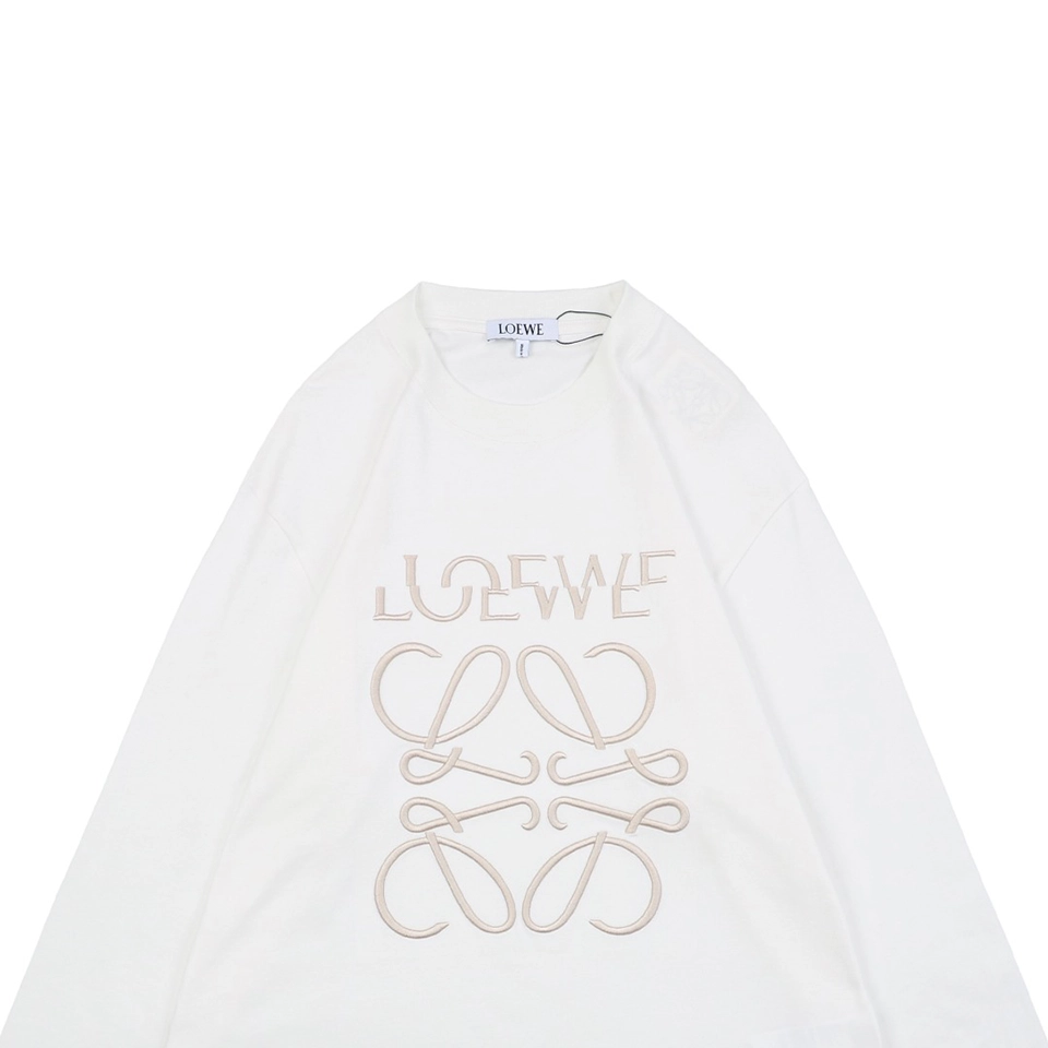 L Dislocated Logo Embroidered Shirt White