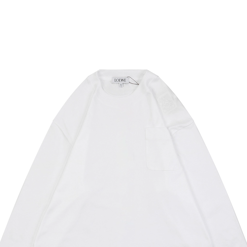 L Embroidered Anagram Pocket Shirt White