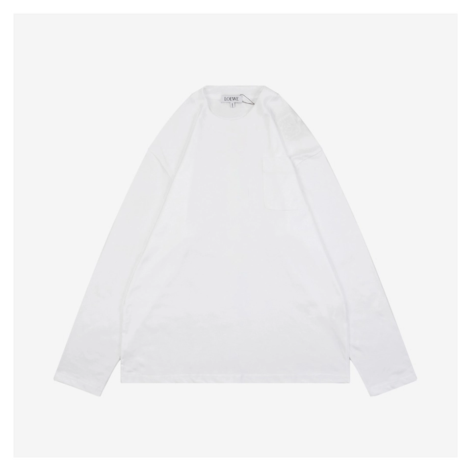 L Embroidered Anagram Pocket Shirt White