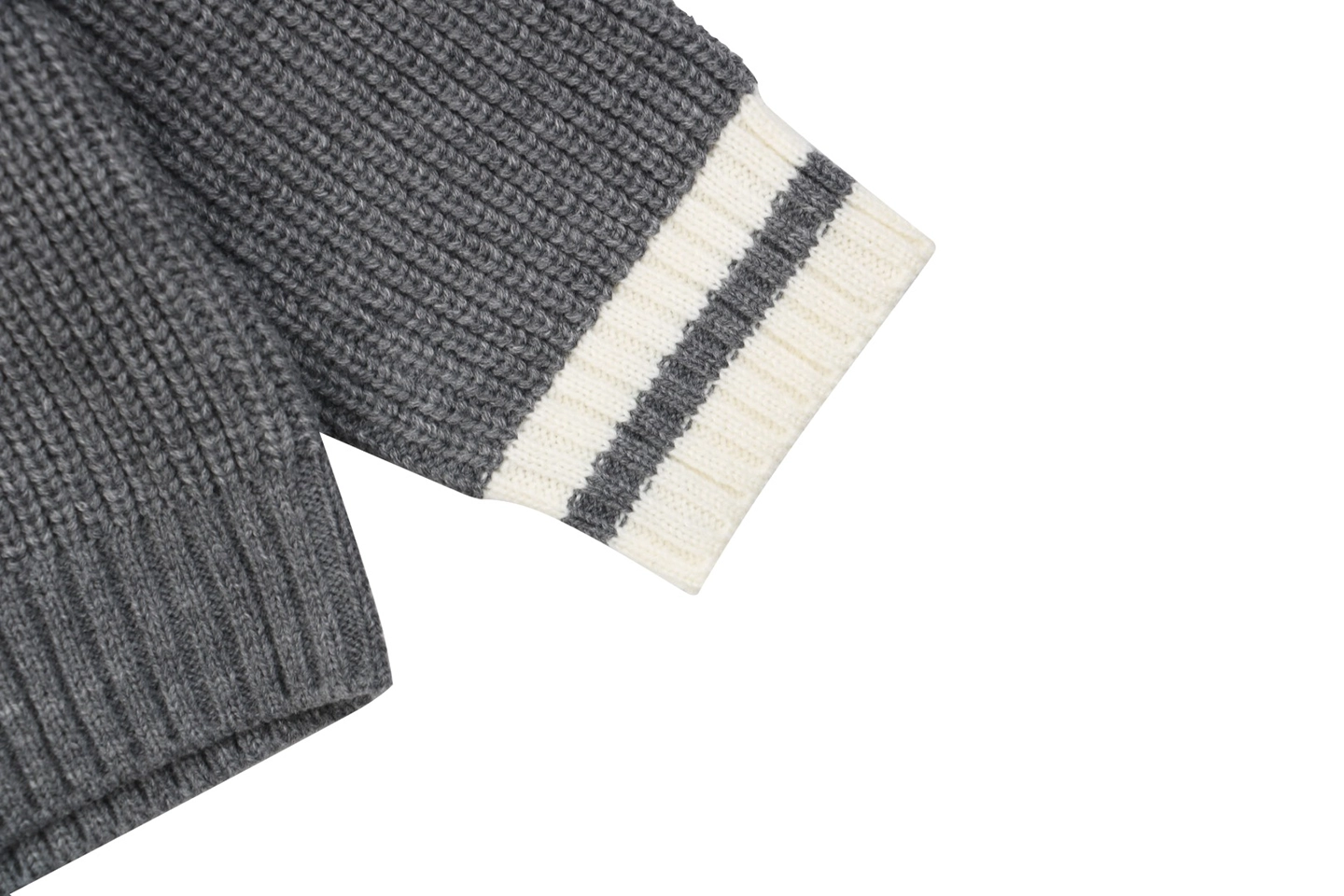 MM Grey:White Logo V-Neck Sweater5.jpeg