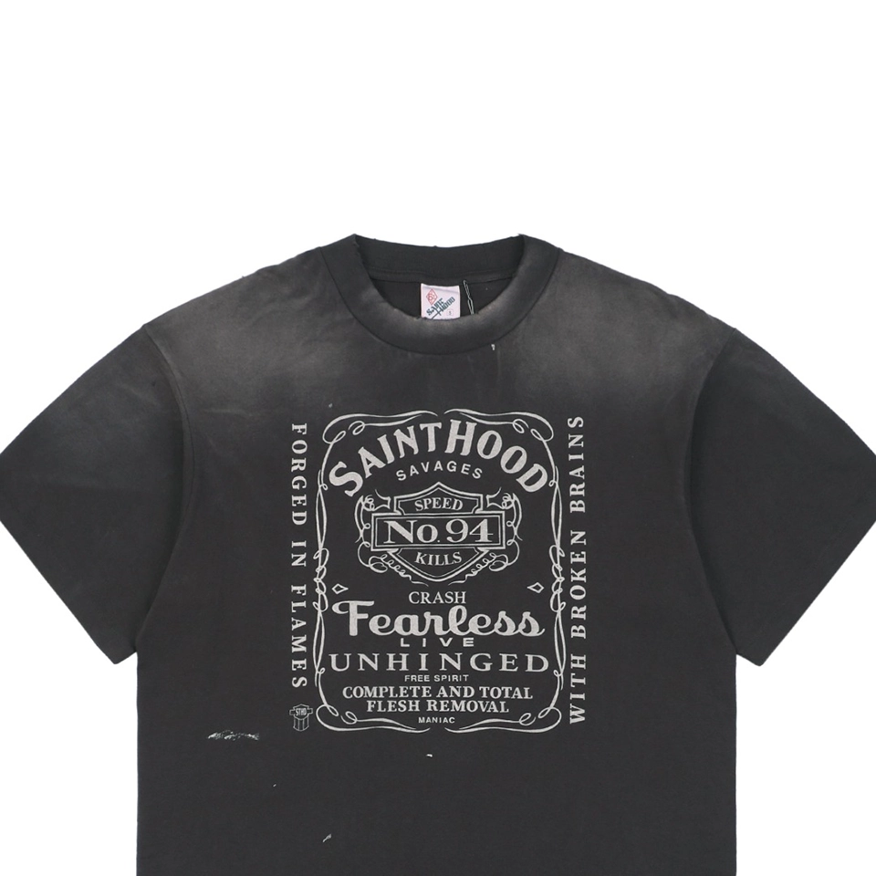 Saint Michael Whiskey Skull Graphic T-Shirt