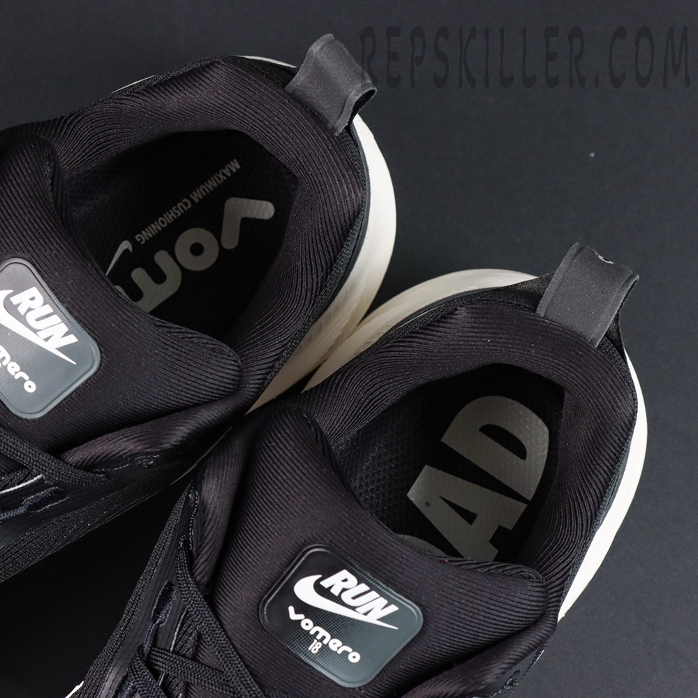 Nike Vomero 18 Extra Wide tongue label and insole cushioning system close-up