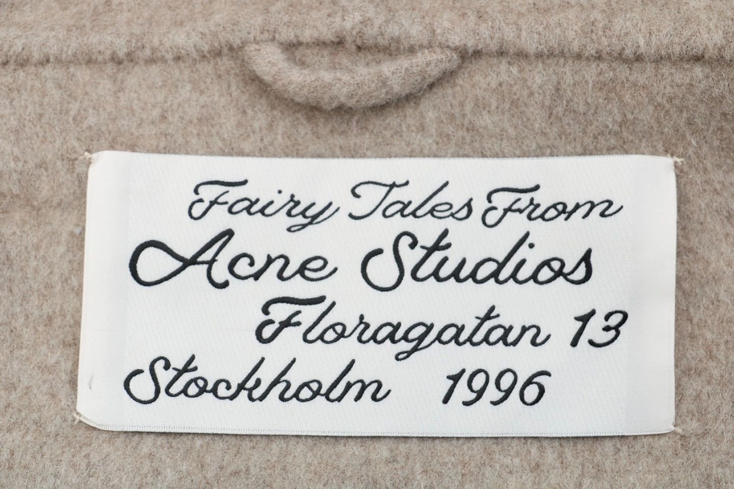 Acne Studios Cashmere Hooded Jacket Logo tag