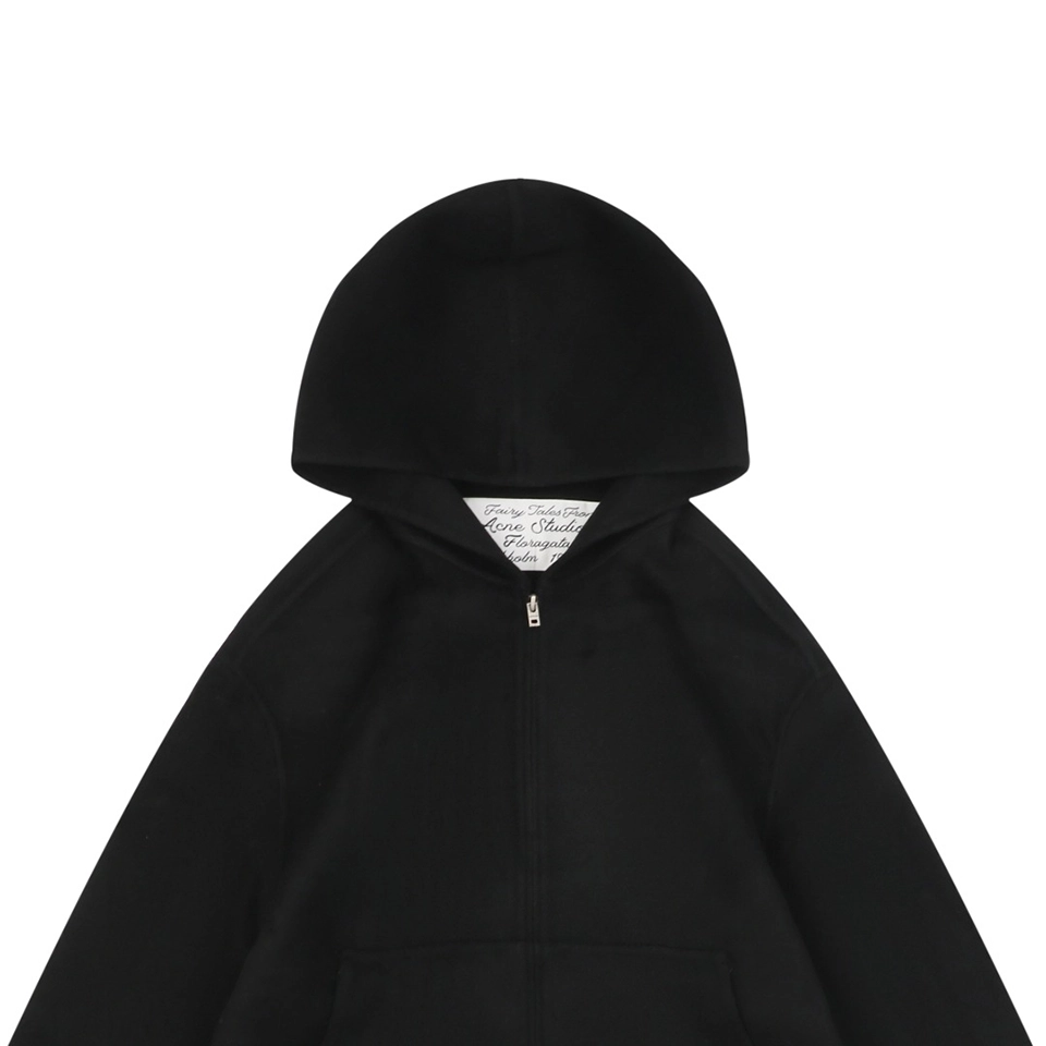 Acne Studios Wool Cashmere Hooded Jacket Black