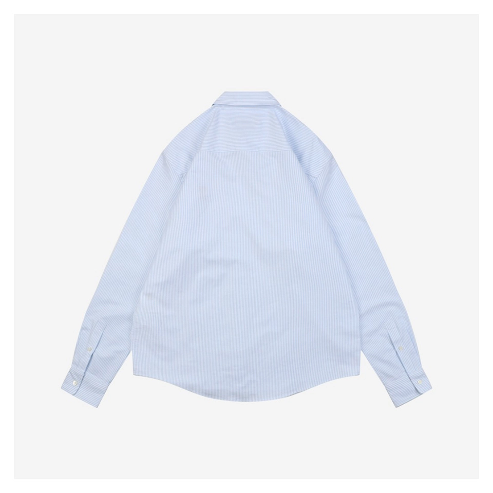 Ami Heart Embroidered Striped Shirt Back side