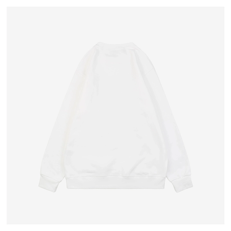 BBry Check Bear Embroidery Crewneck Sweatshirt White Back side