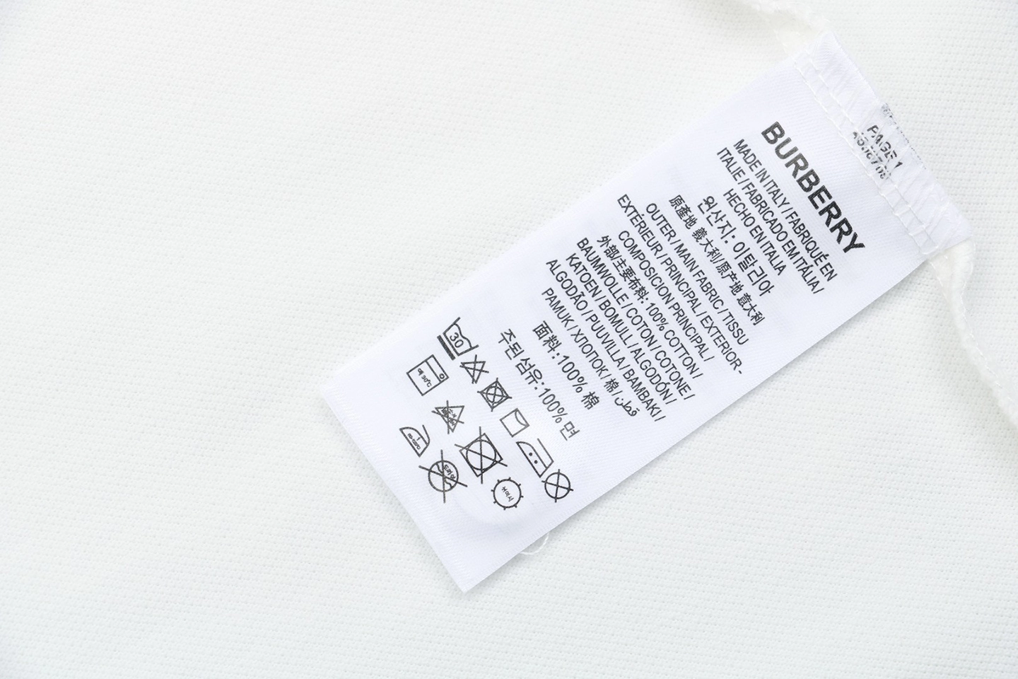 BBry Embroidered Box B Logo Polo T-shirt White Wash tag