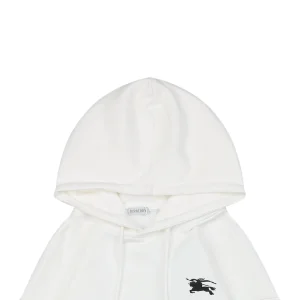 Burberry Equestrian Knight Embossed Logo Hoodie White