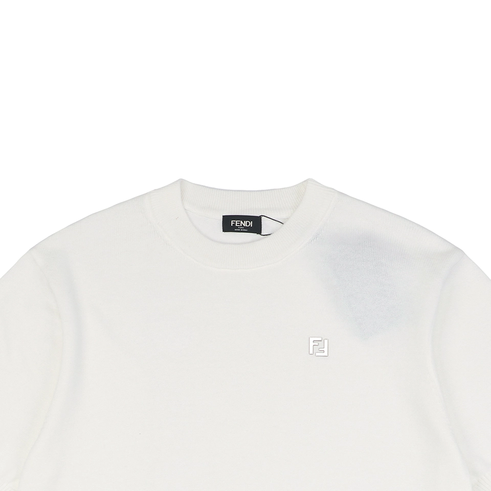 F Metallic Logo Jacquard T-shirt White