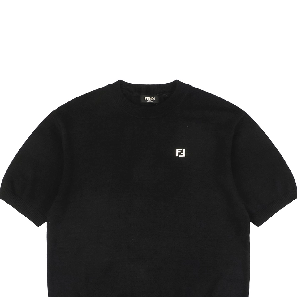 F Metallic Logo Jacquard T-shirt Black
