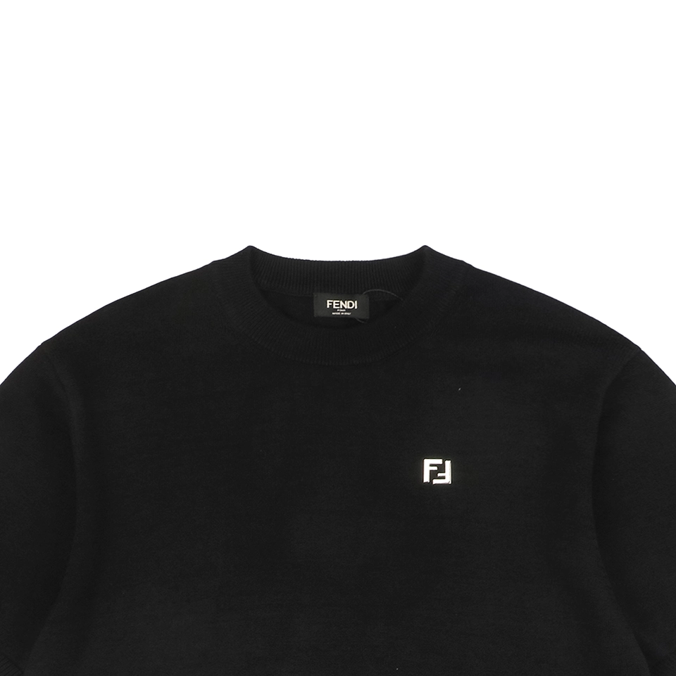 F Metallic Logo Jacquard T-shirt Black