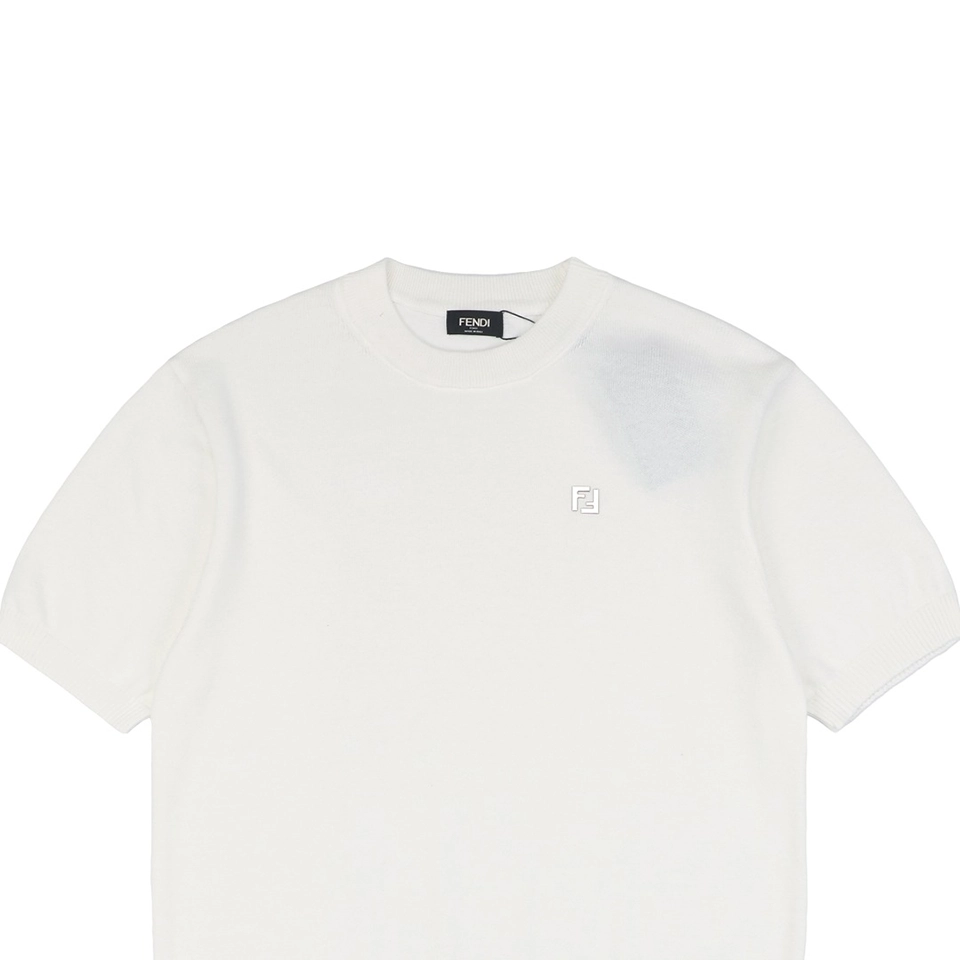 F Metallic Logo Jacquard T-shirt White