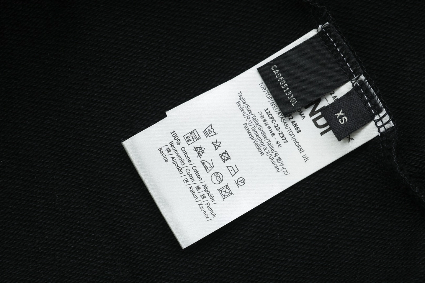 Fendi Mesh Embroidered Logo Hoodie Black Wash tag
