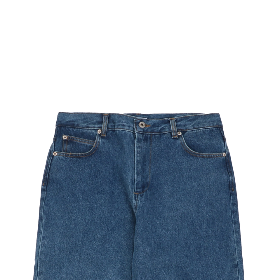 L Anagram Knee Embroidered Denim Pants