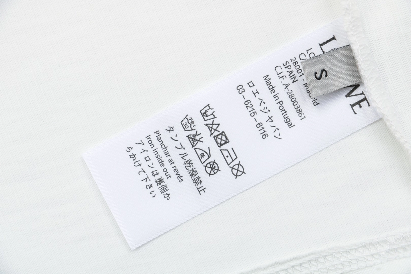L Hollow Logo Pocket Detail Shirt White Wash tag
