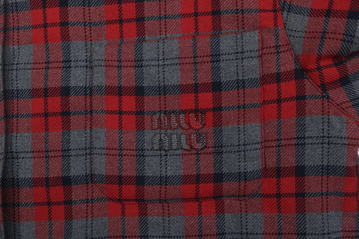 MM Logo Plaid Padded Jacket Logo