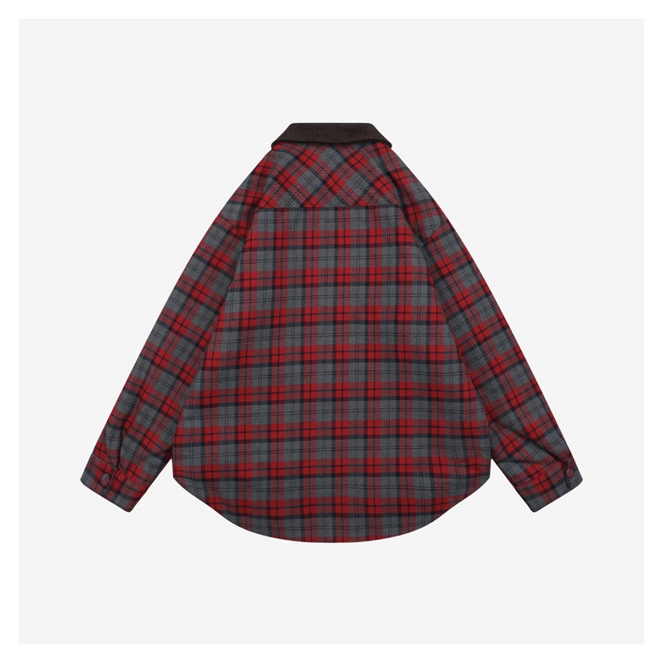MM Logo Plaid Padded Jacket Back side