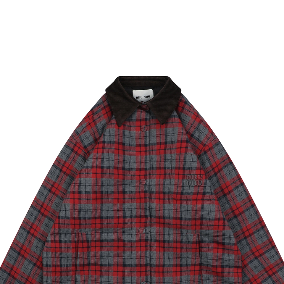 MM Logo Plaid Padded Jacket