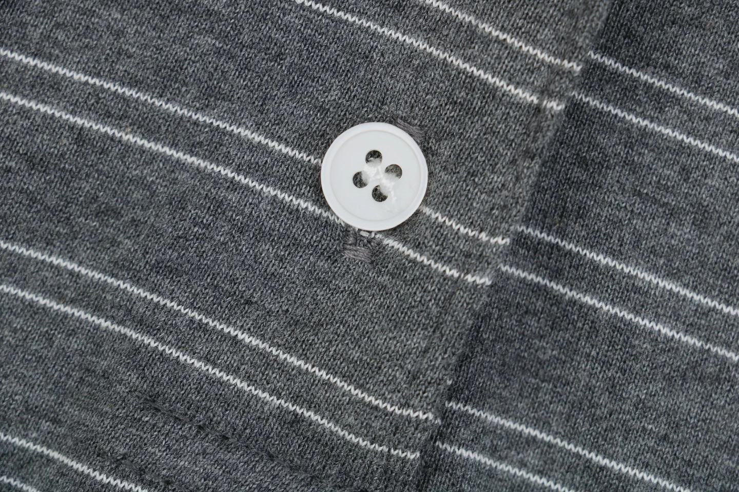 MM Striped Logo Patch Polo Shirt Grey/Black Button