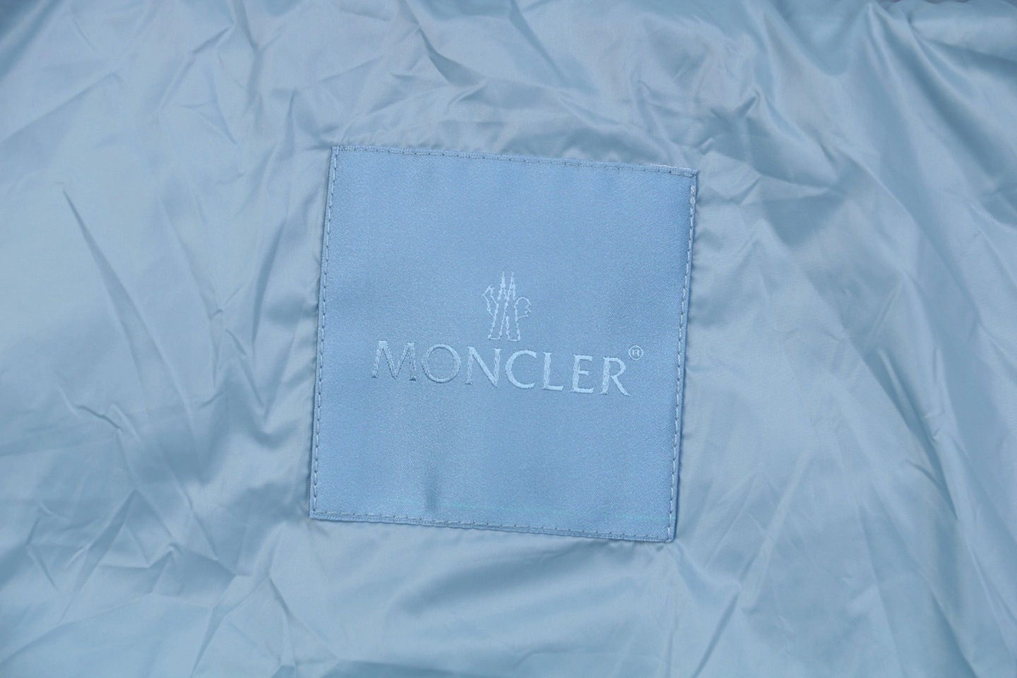 Moncler Citala Large Logo Down Jacket Blue Logo