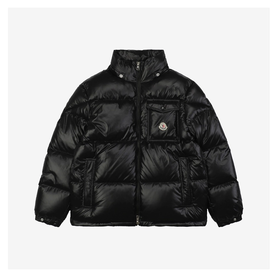 Moncler Pocket Badge Shiny Nylon Down Jacket